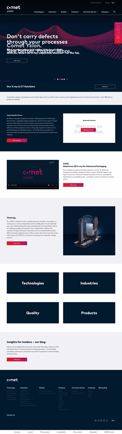 Comet-Yxlon Homepage 1440px