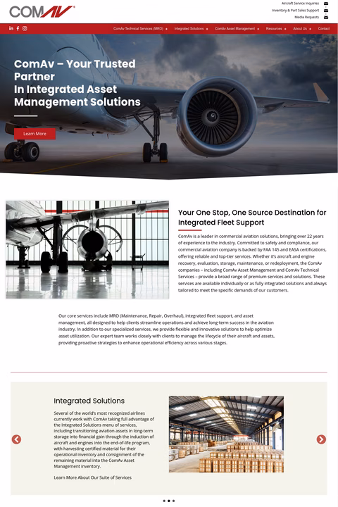 Commercial-Aviation-Services Homepage 1440px