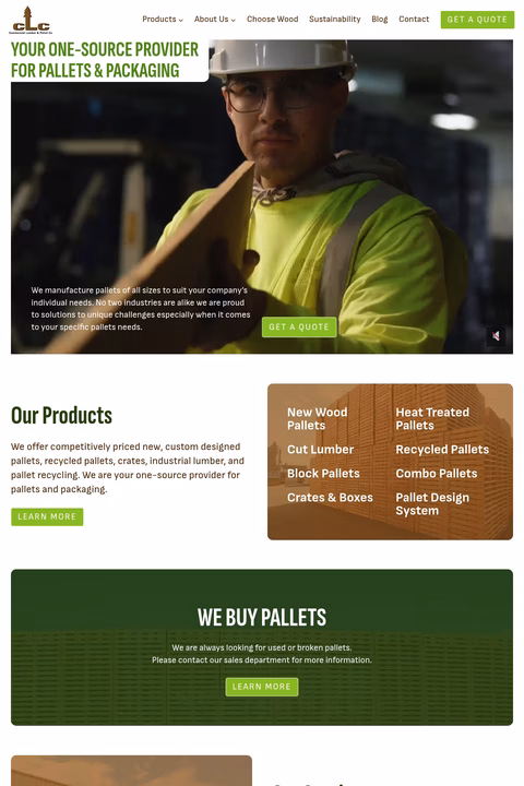 Commercial-Lumber-Pallet-Company Homepage 1440px