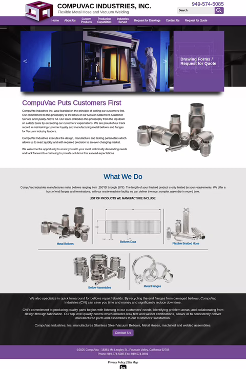 Compuvac-Industries Homepage 1440px