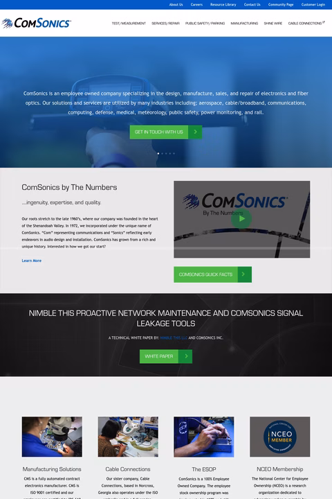 Comsonics Homepage 1440px