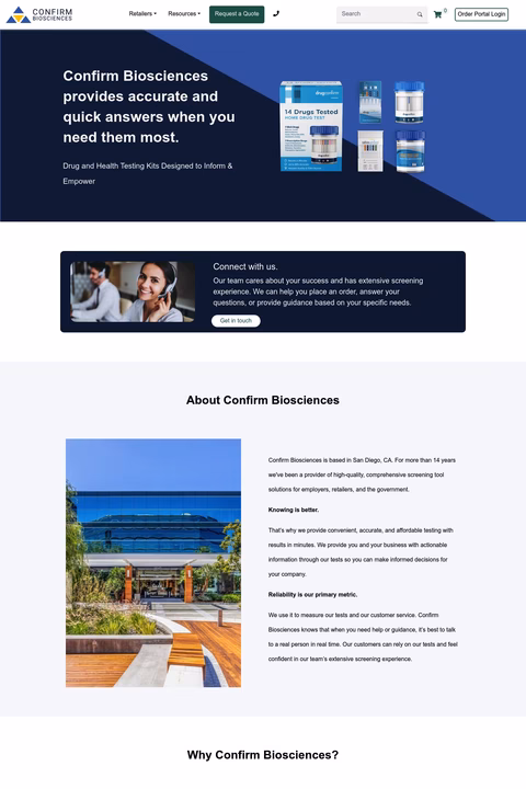 Confirm-Biosciences Homepage 1440px