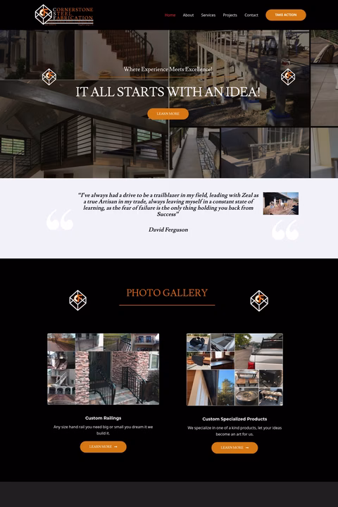 Cornerstone-Steel-Fabrication Homepage 1440px