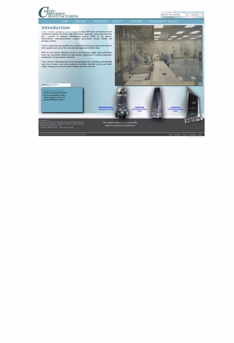 Cortec-Precision-Sheet-Metal Homepage 1440px