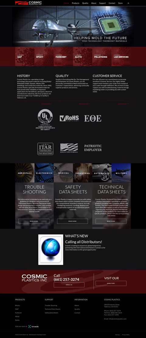 Cosmic-Plastics Homepage 1440px