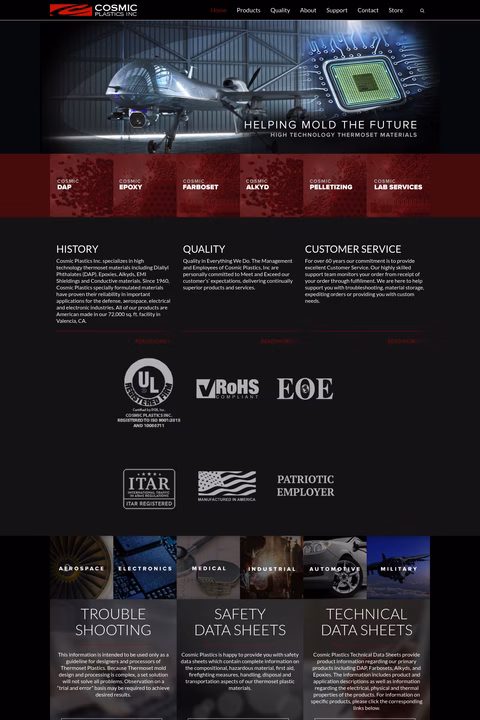 Cosmic-Plastics Homepage 1440px