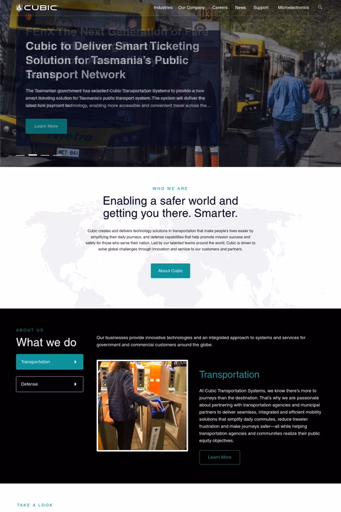 Cubic-Corporation Homepage 1440px