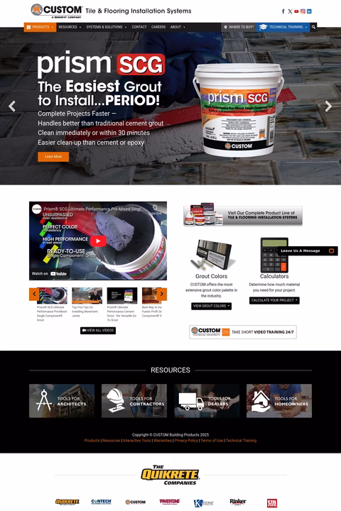 Custom-Building-Products Homepage 1440px