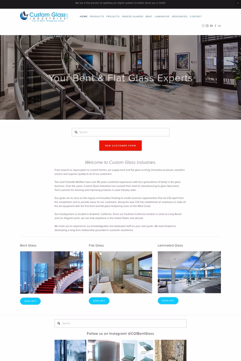 Custom-Glass-Industries Homepage 1440px