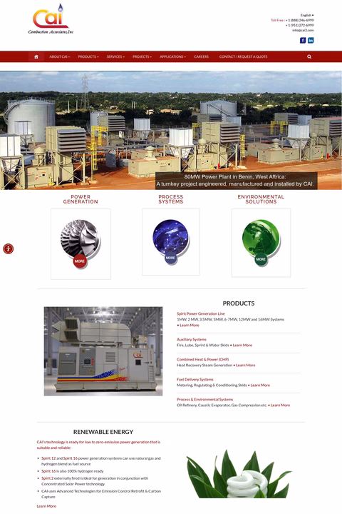 Combustion-Associates-Inc Homepage 1440px