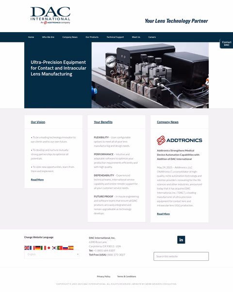 Dac-International Homepage 1440px