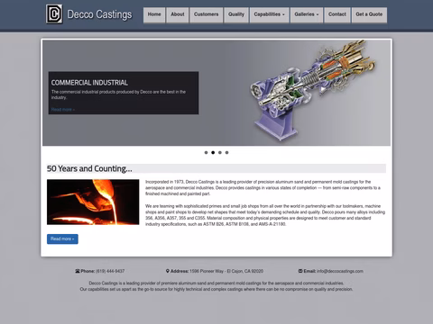 Decco-Castings Homepage 1440px