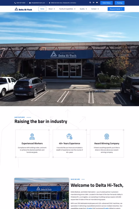 Delta-Hi-Tech Homepage 1440px