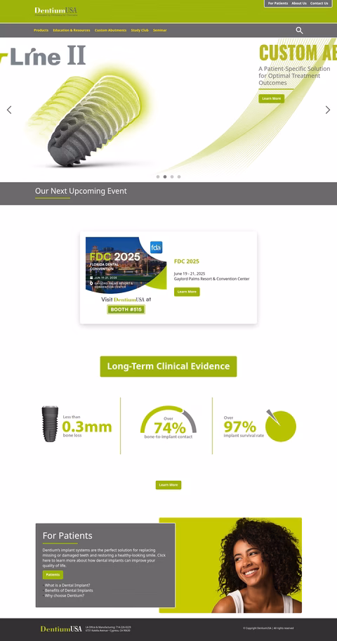 Dentium-Usa Homepage 1440px