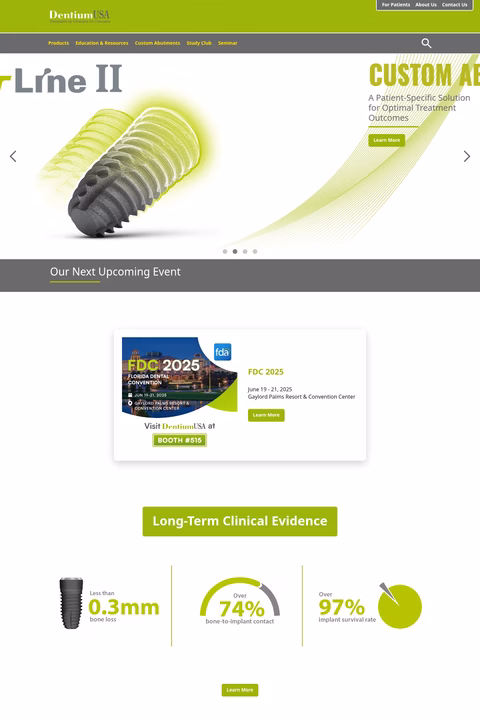 Dentium-Usa Homepage 1440px