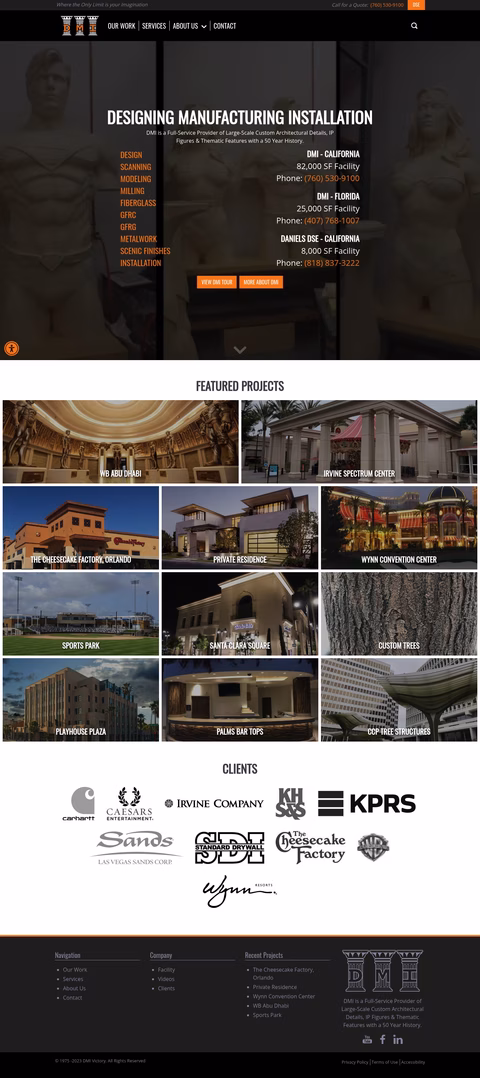 Designing-Manufacturing-Installation Homepage 1440px