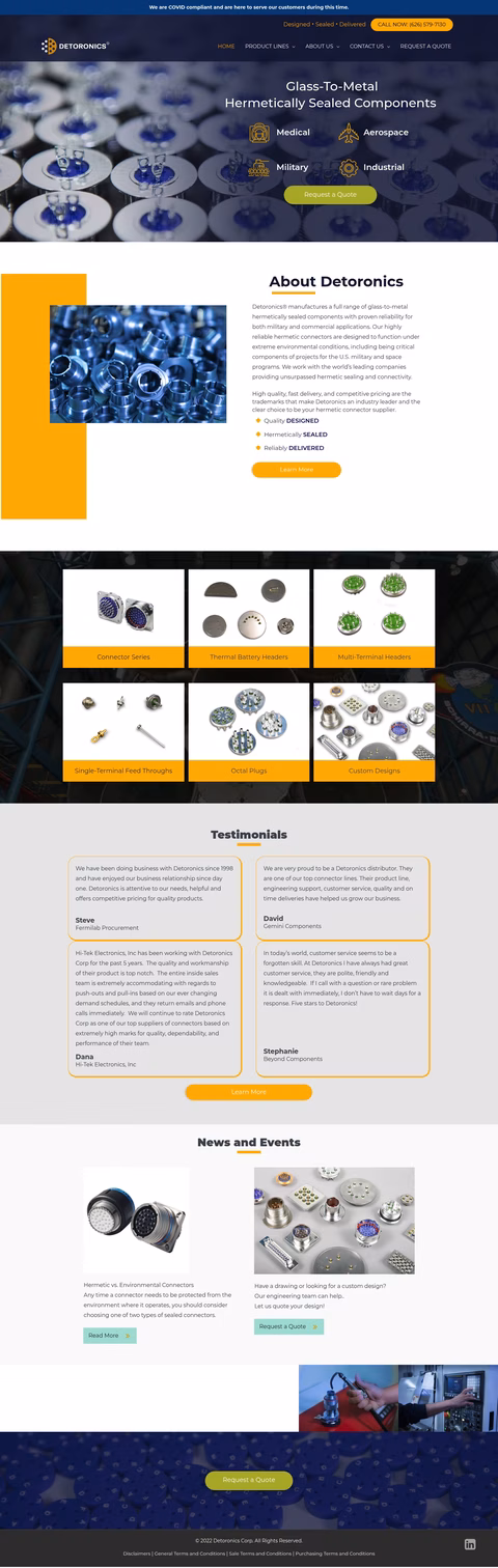 Detoronics Homepage 1440px
