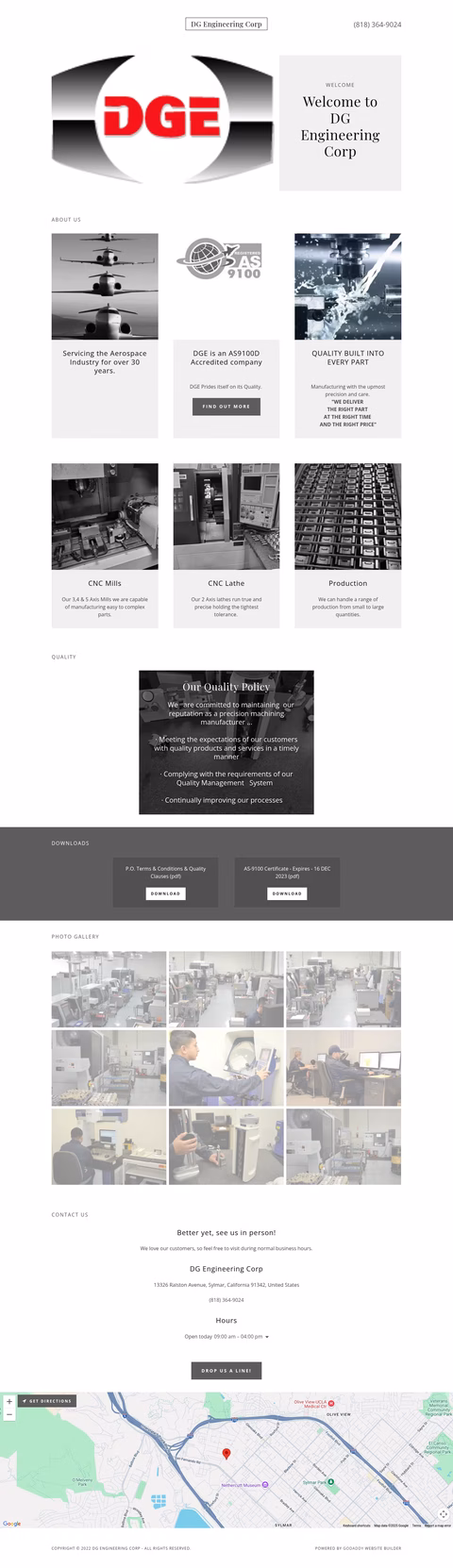 Dg-Engineering-Corporation Homepage 1440px