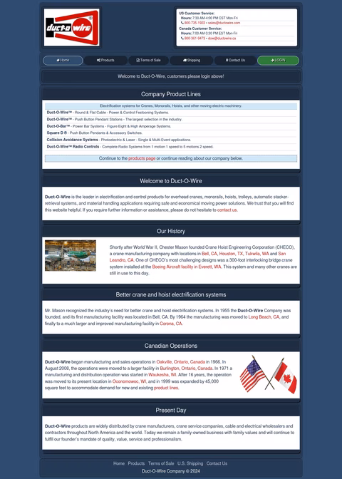 Duct-O-Wire-Company Homepage 1440px