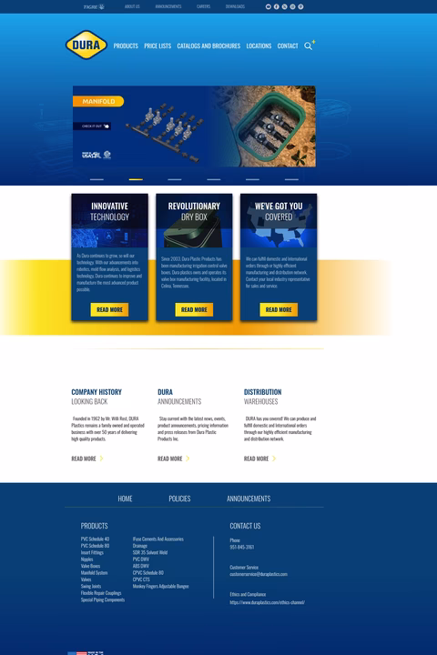 Dura-Plastic-Products Homepage 1440px