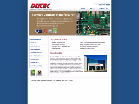 Dutek-Inc Homepage 1440px