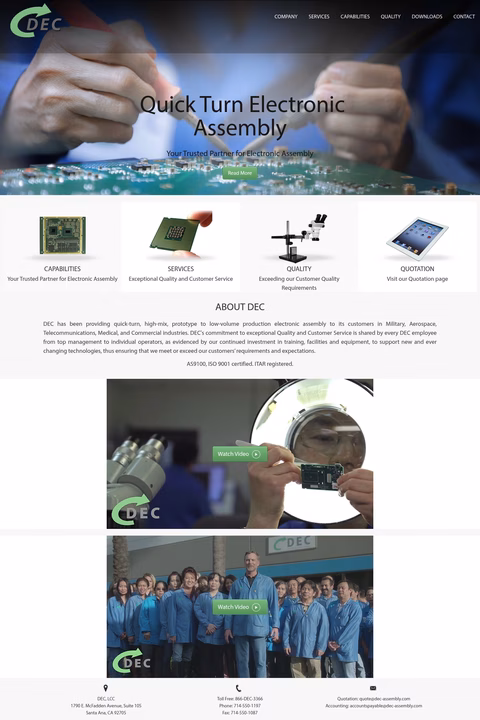Dynasty-Electronic-Co Homepage 1440px