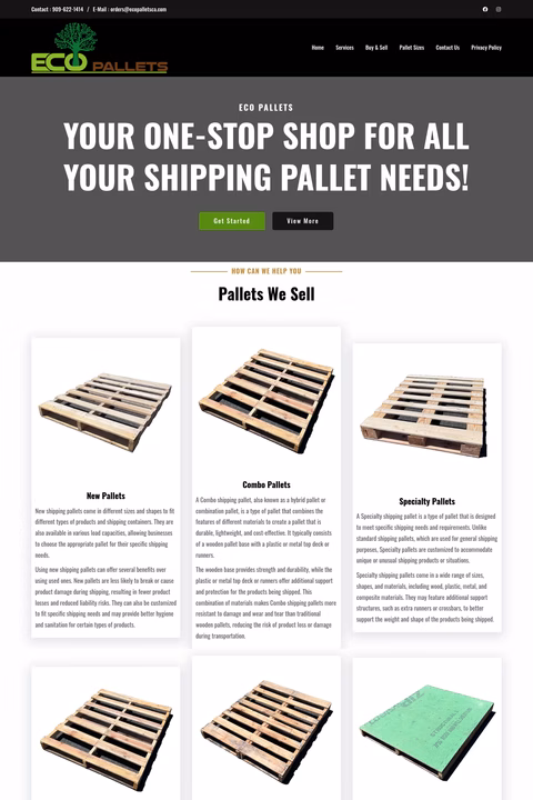 Eco-Pallets Homepage 1440px
