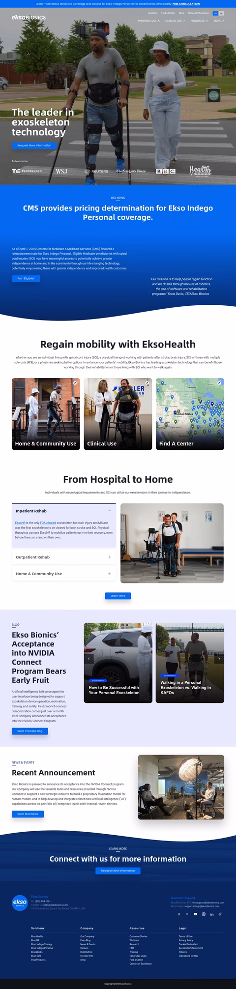 Ekso-Bionics Homepage 1440px