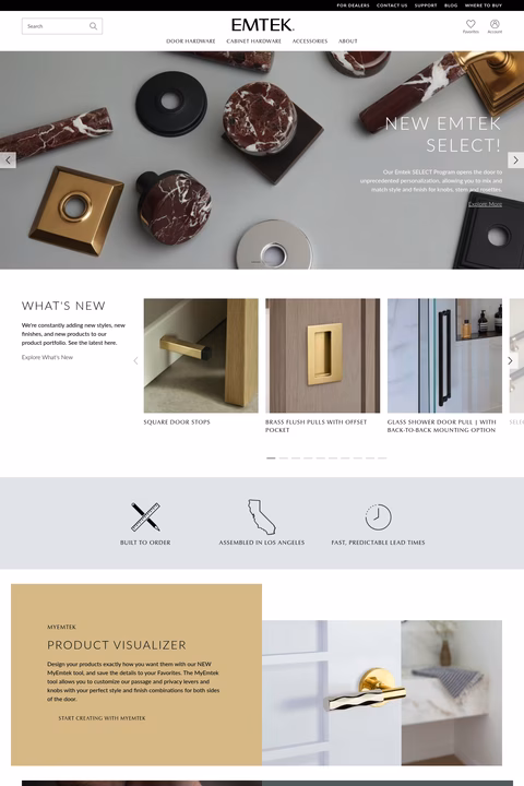 Emtek-Products Homepage 1440px