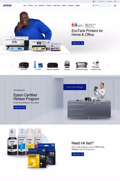 Epson-America Homepage 1440px