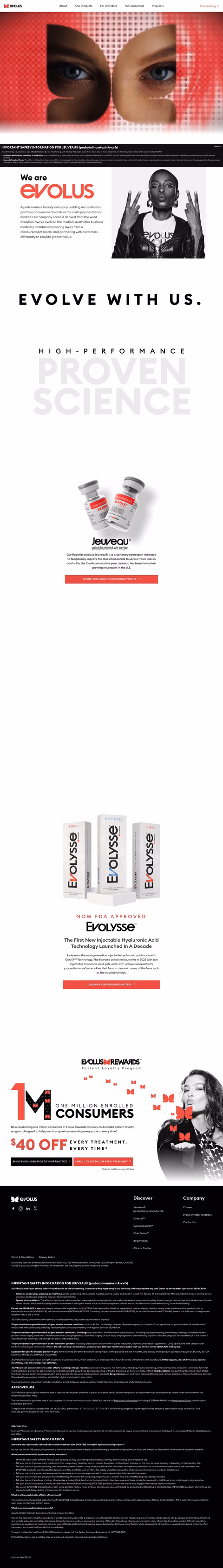 Evolus-Inc Homepage 1440px