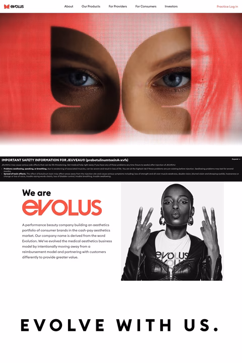 Evolus-Inc Homepage 1440px