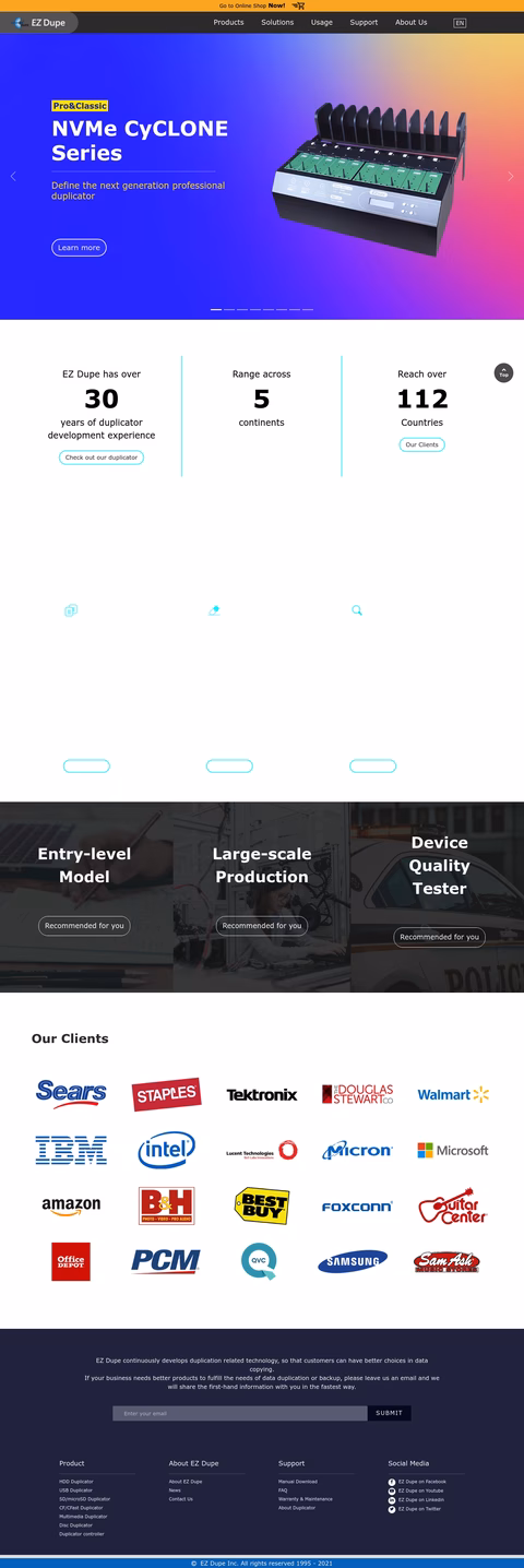 Ez-Dupe Homepage 1440px
