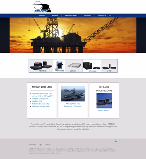 Falcon-Electric-Inc Homepage 1440px