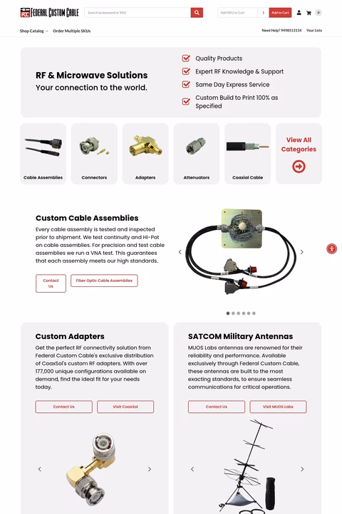 Federal-Custom-Cable Homepage 1440px