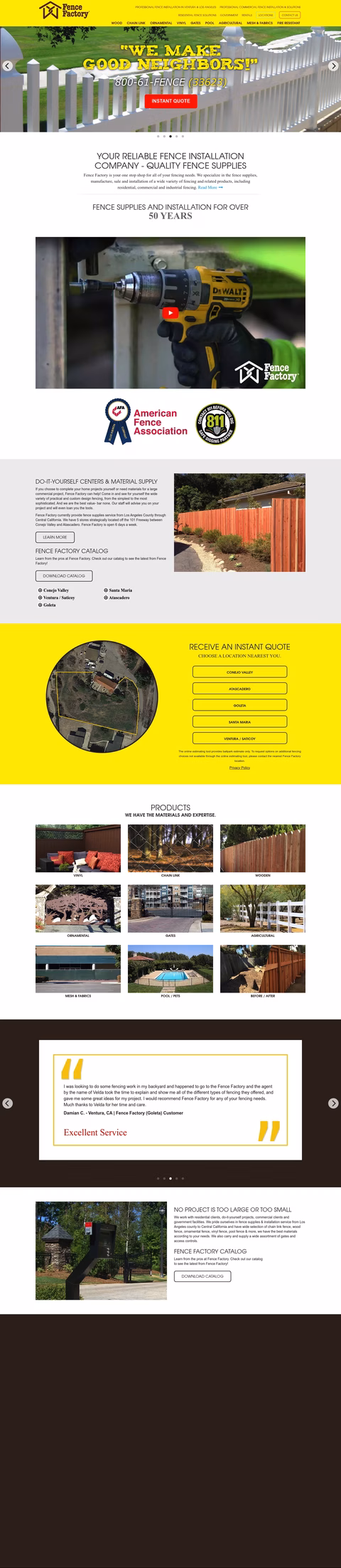 Fence-Factory Homepage 1440px