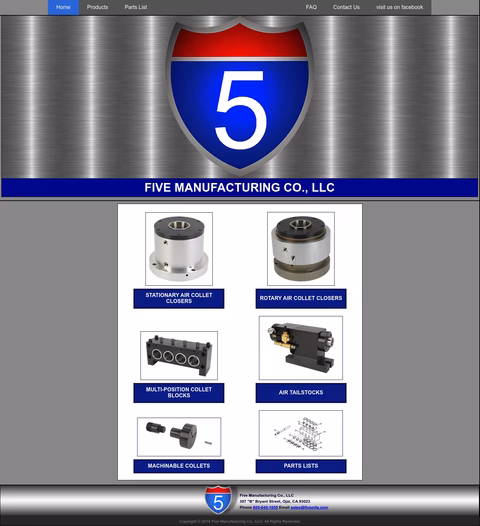 Five-Manufacturing-Company Homepage 1440px