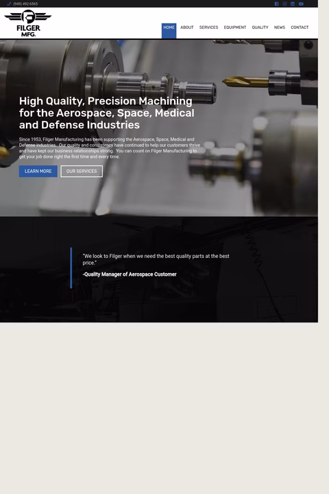 Filger-Manufacturing Homepage 1440px