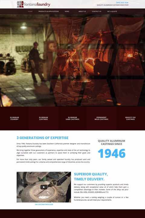 Fontana-Foundry Homepage 1440px