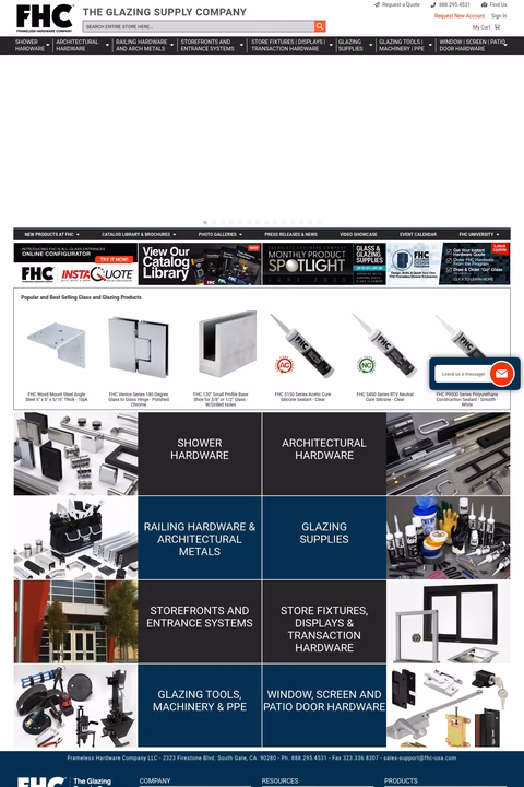Frameless-Hardware-Company Homepage 1440px