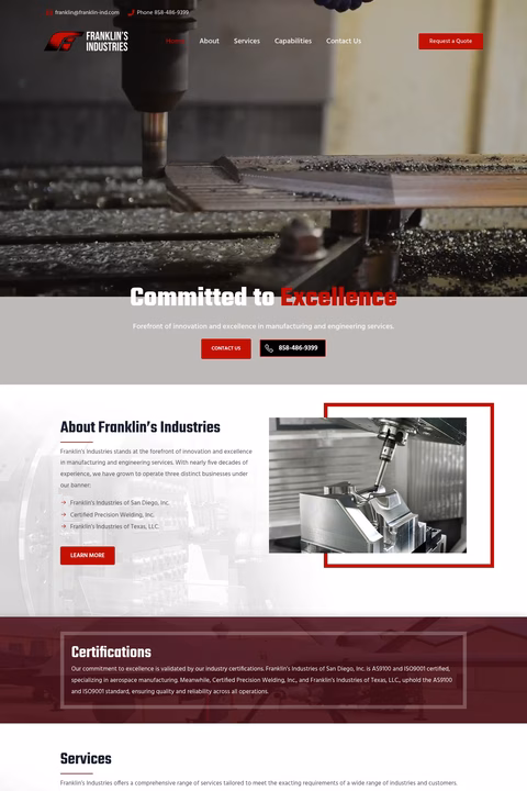 Franklins-Industries Homepage 1440px