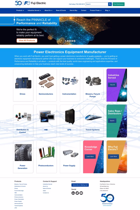 Fuji-Electric-Of-America Homepage 1440px
