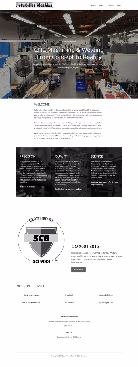 Futuristics Homepage 1440px