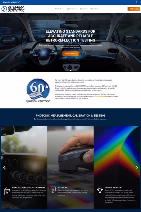 Gamma-Scientific Homepage 1440px