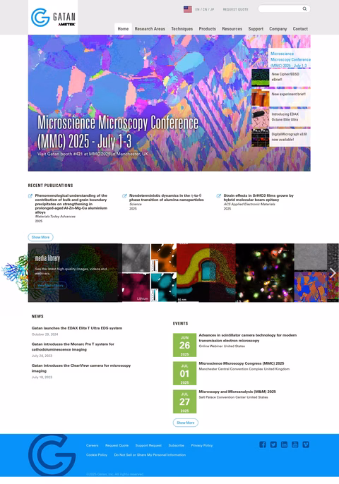 Gatan-Inc Homepage 1440px