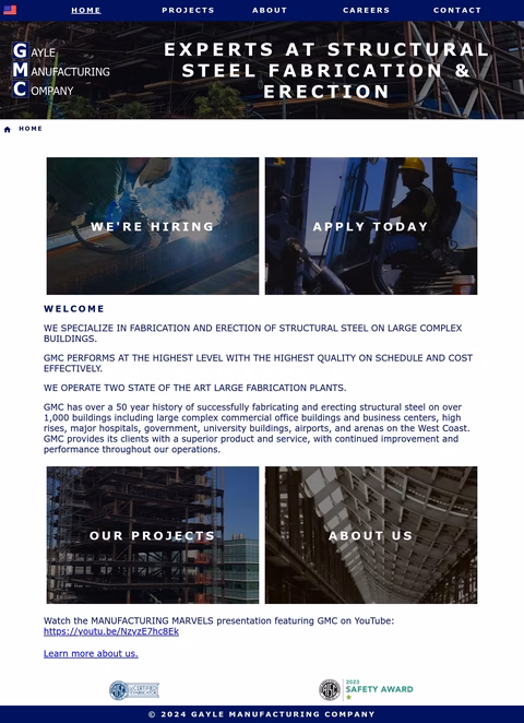 Gayle-Manufacturing-Company Homepage 1440px