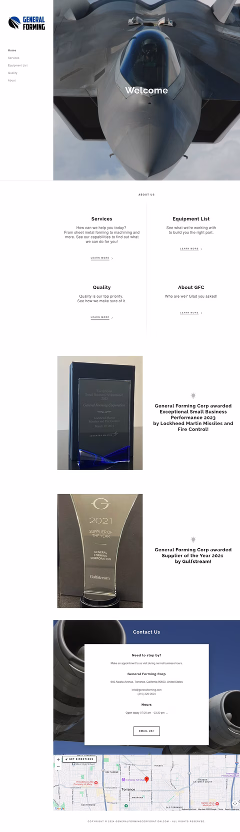 General-Forming-Corporation Homepage 1440px