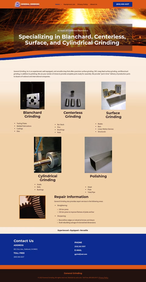 General-Grinding-Inc Homepage 1440px