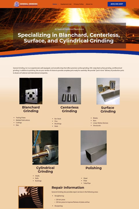 General-Grinding-Inc Homepage 1440px