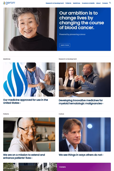 Geron-Corporation Homepage 1440px